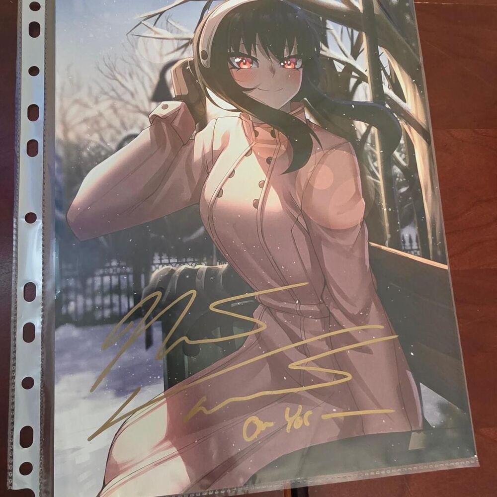 Spy x Family Yor Forger poster signed by her English voice actress